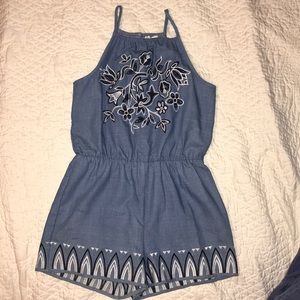 Blu Pepper Girls Embroidered Romper